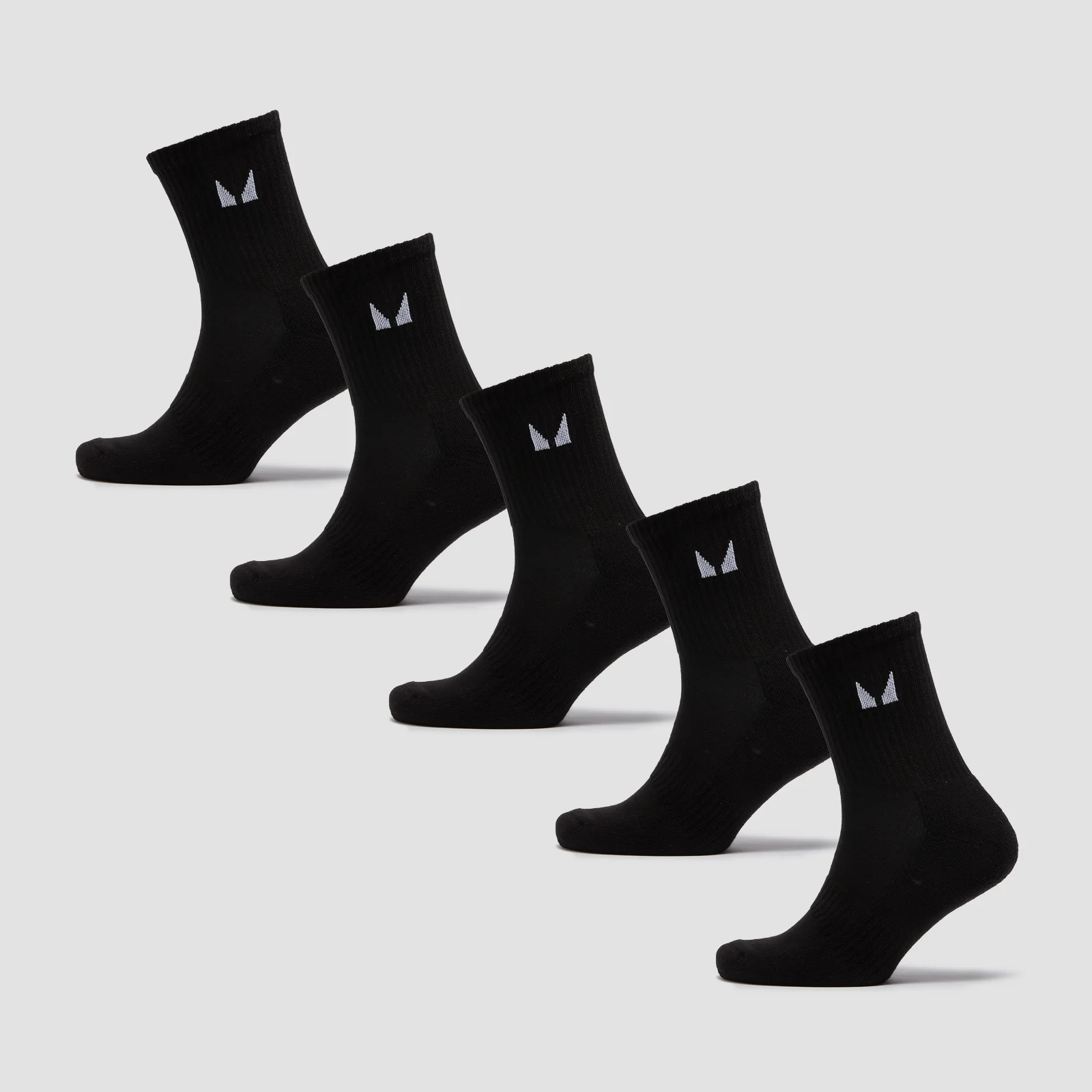 MP Unisex Crew Socks (5 Pack) - Black - UK 12-14 Image 1
