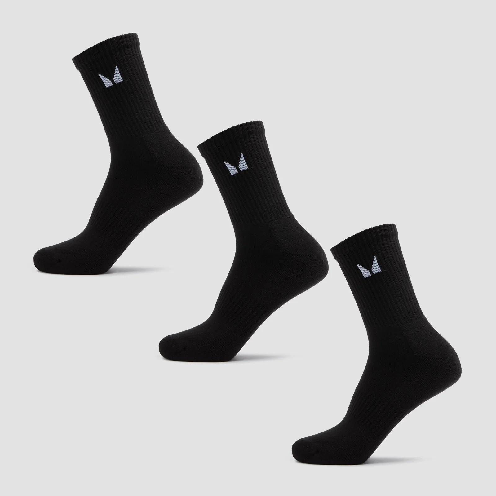 MP Unisex Crew Socks (3 Pack) - Black - UK 9-11 Image 1