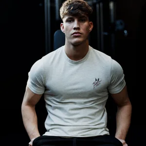 MP Men's Joe Fazer Muscle Fit Graphic T-Shirt - Grey Marl - Size S