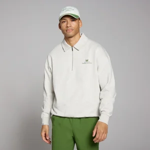 MP Men's Retro Collared 1/4 Zip - Grey Marl - Size S