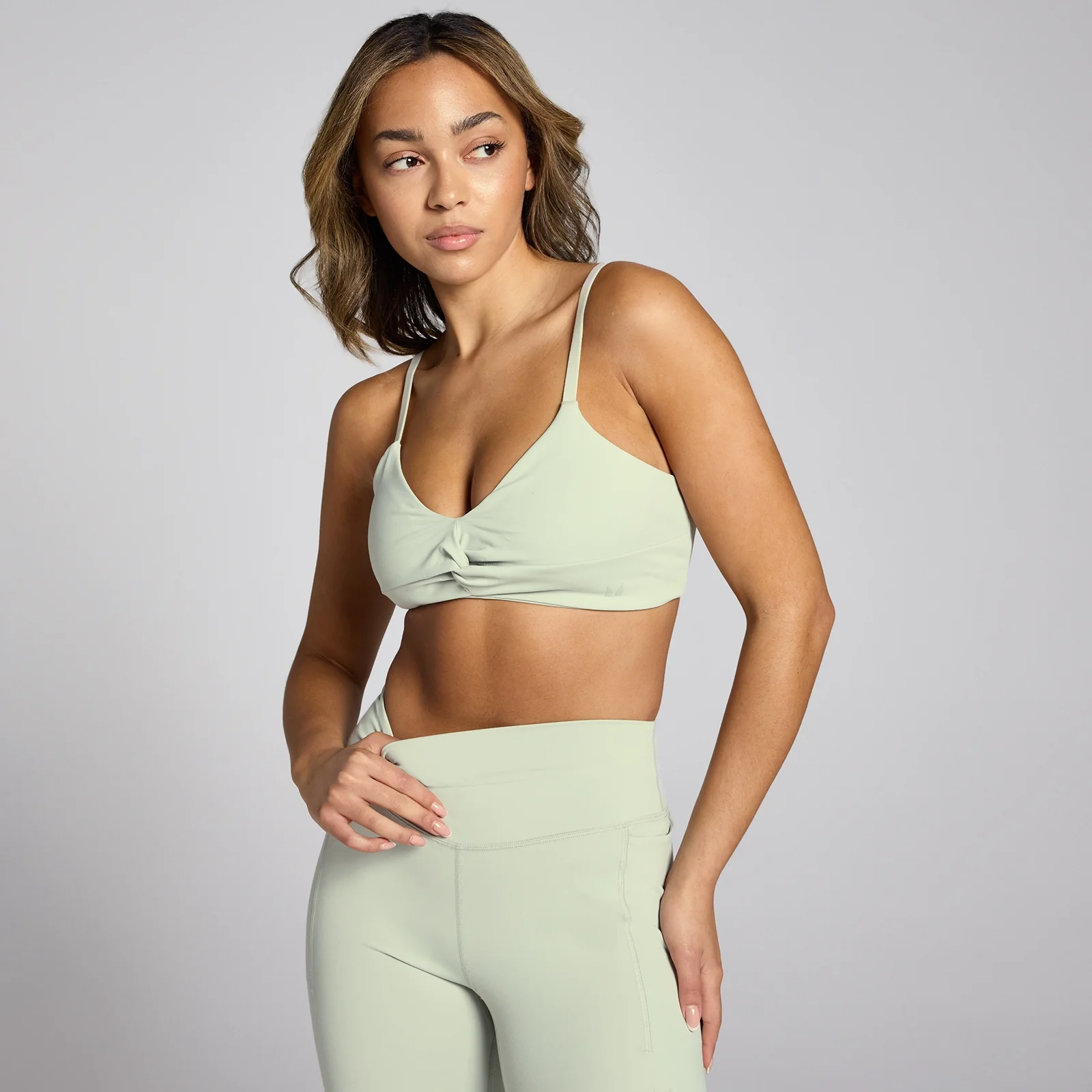 MP Women's Tempo Sculpt Twist Front Sports Bra - Mineral Green - XS Image 1