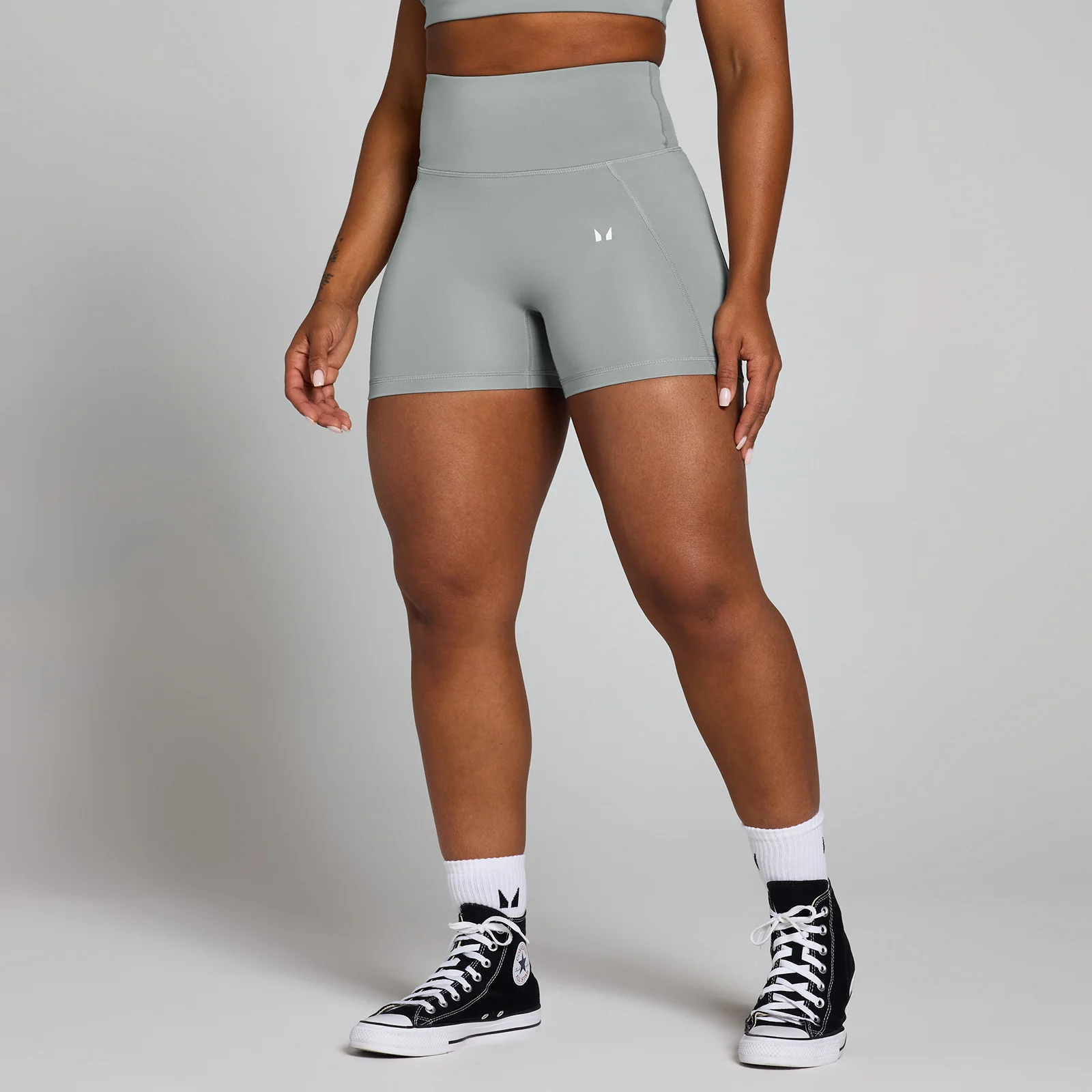 MP Women's Origin Graphic Training Shorts - Fossil Grey - XS Image 1