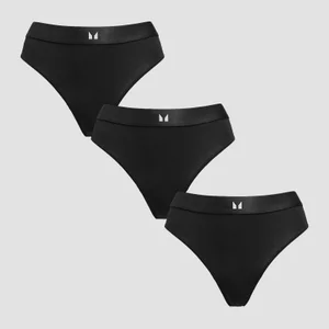 MP Women's Mid Rise Bikini Brief (3 Pack) - Black - Size XS