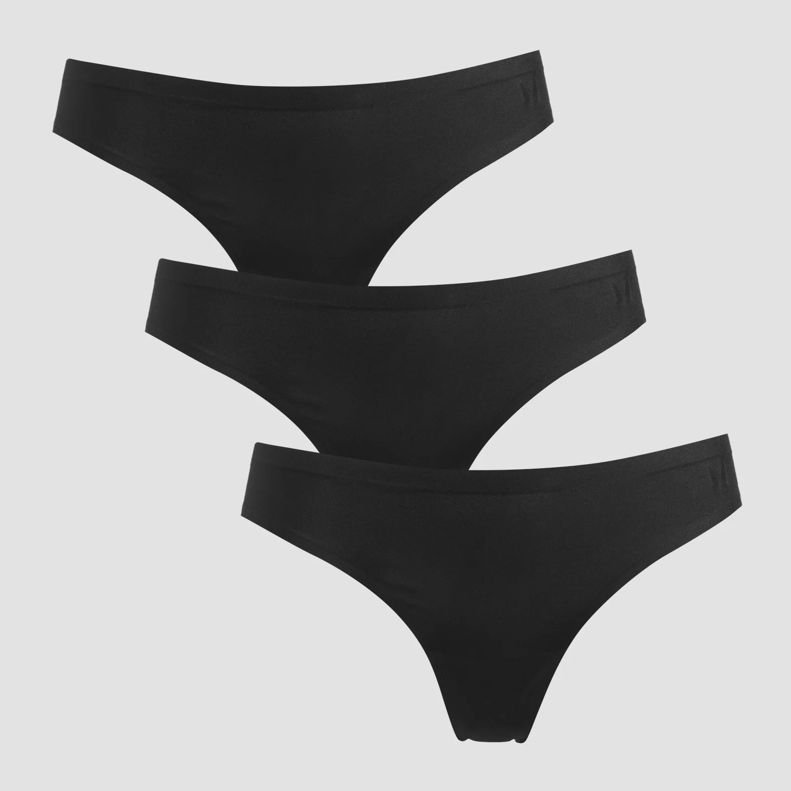 MP Women's Mid Rise No VPL Thong (3 Pack) - Black - XXL Image 1