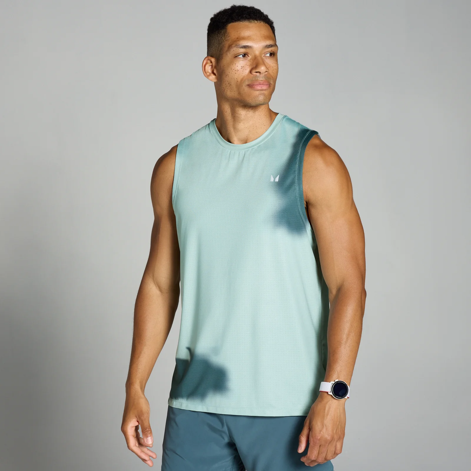 MP Men's Velocity Mesh Print Tank - Grey Mist - S Image 1