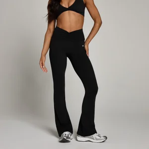MP Women's Tempo Ruched Front Flared Leggings - Black - Size XS