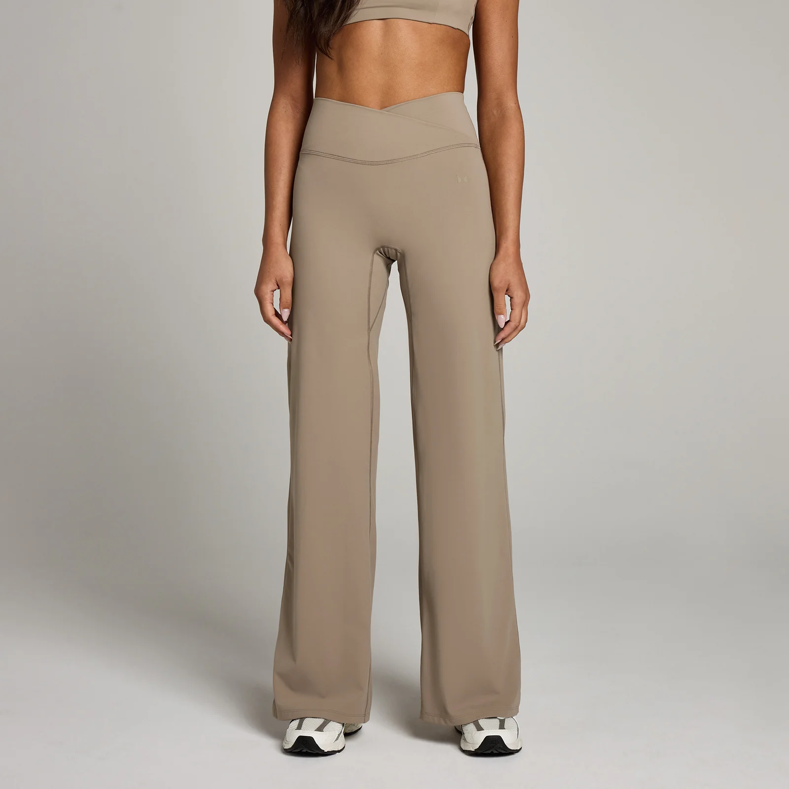 MP Women's Studio Cross Over Wide Leg Legging - Light Taupe - L Image 1