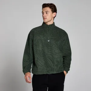 MP Men's Printed 1/4 Zip Fleece - Forest Green - Size XS