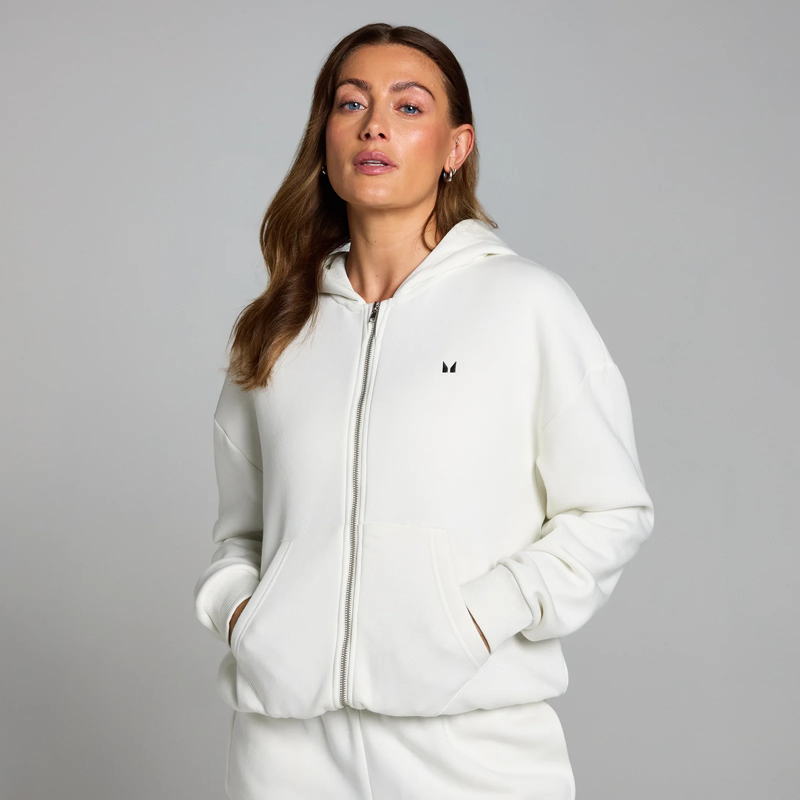 MP Women's Basics Zip Through Hoodie - Cloud - M Image 1