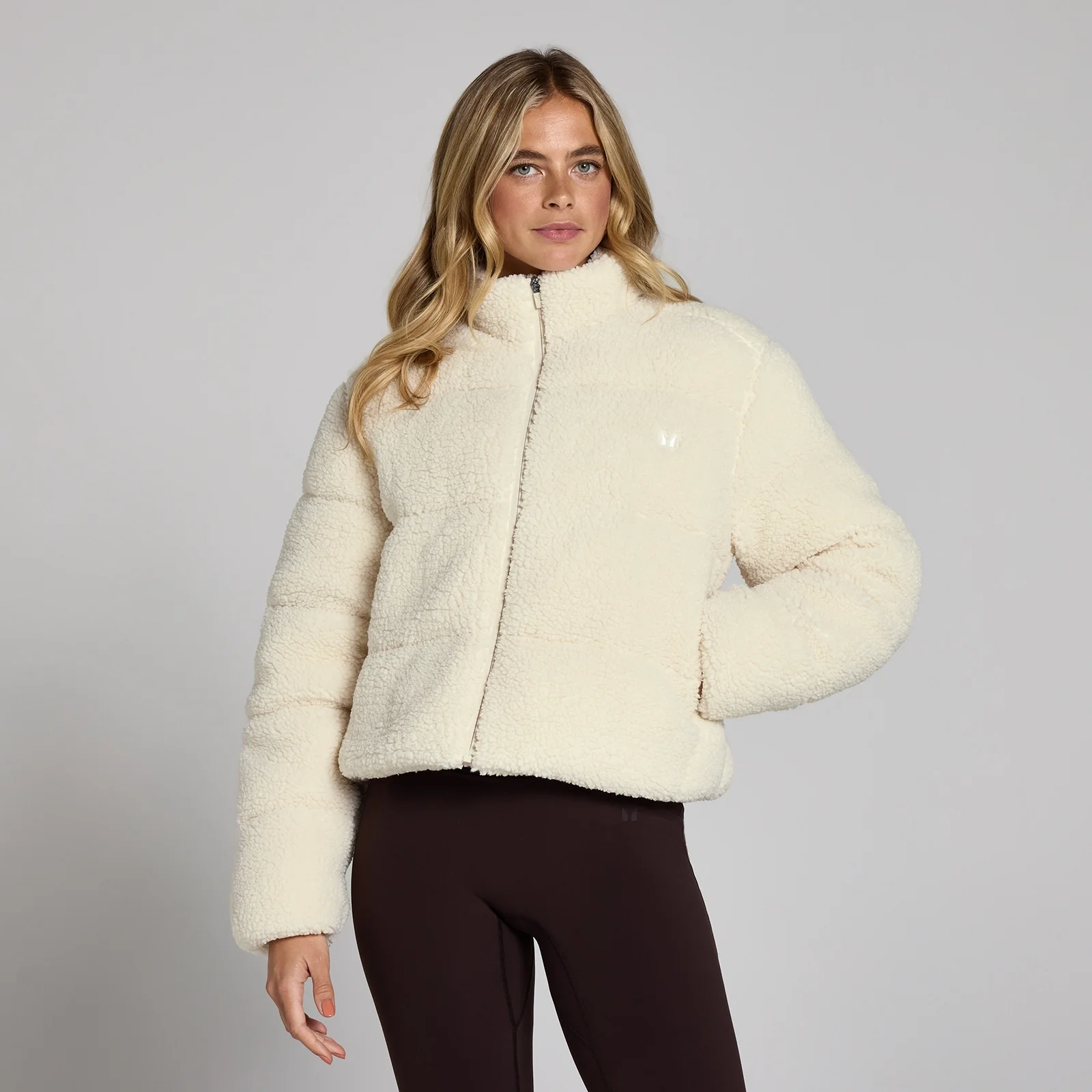 MP Women's Borg Puffer Jacket - Soft Cream - L Image 1