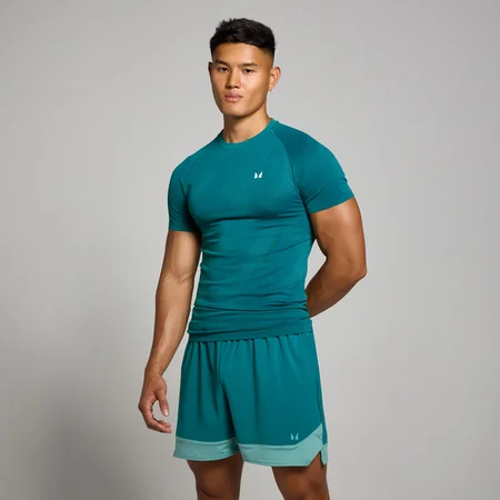 MP Men's Tempo Pillar Graphic Seamless Top - Aqua Teal