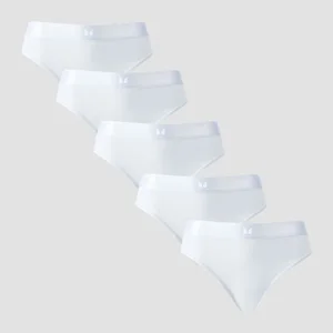 MP Women's Mid Rise Bikini Brief (5 Pack) - White - Size XS