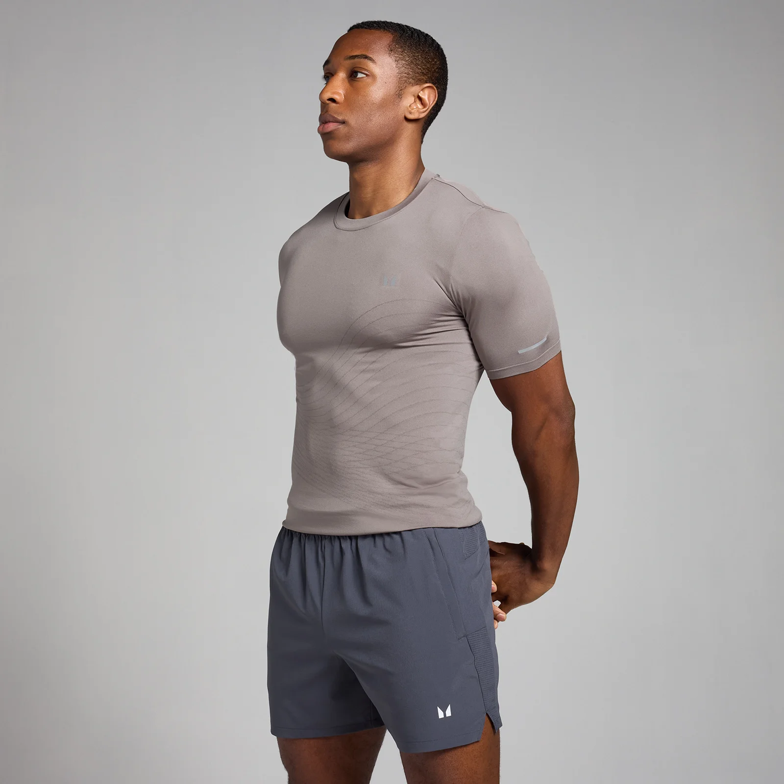MP Men's Active Seamless Printed T-Shirt - Cool Grey - S Image 1