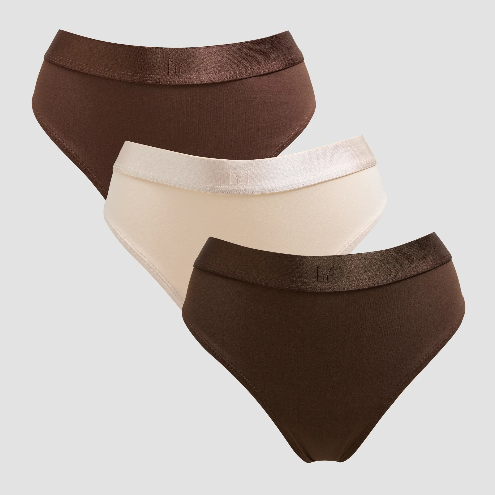 MP Women's Mid Rise Thong (3 Pack) - Deep Chocolate/Brown/Warm Cream - L Image 1
