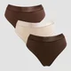 MP Women's Mid Rise Thong (3 Pack) - Deep Chocolate/Brown/Warm Cream