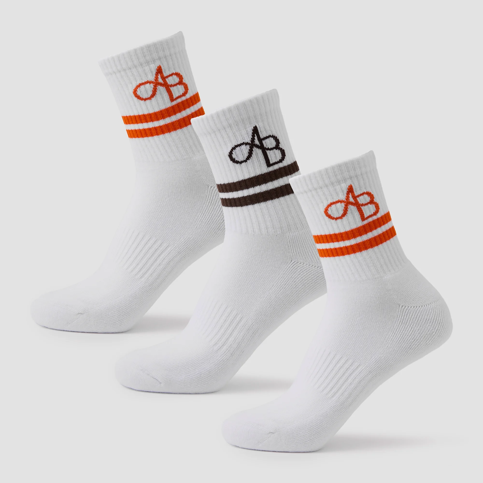 MP X Aleksandra 3pk Crew Socks - Coffee / Tangerine - UK 2-5 Image 1