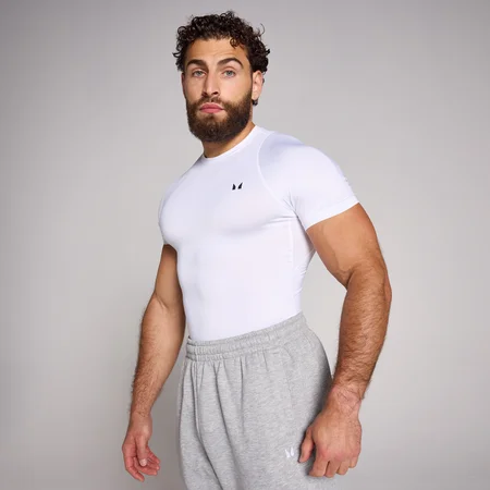 MP Men's Training Short Sleeve Baselayer - White