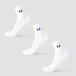 MP Running Ankle Socks (3 pack) - White - Size UK 2-5