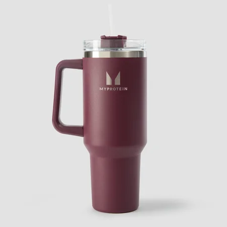 Myprotein Metal Side Handle Straw Bottle 1200ml - Deep Berry