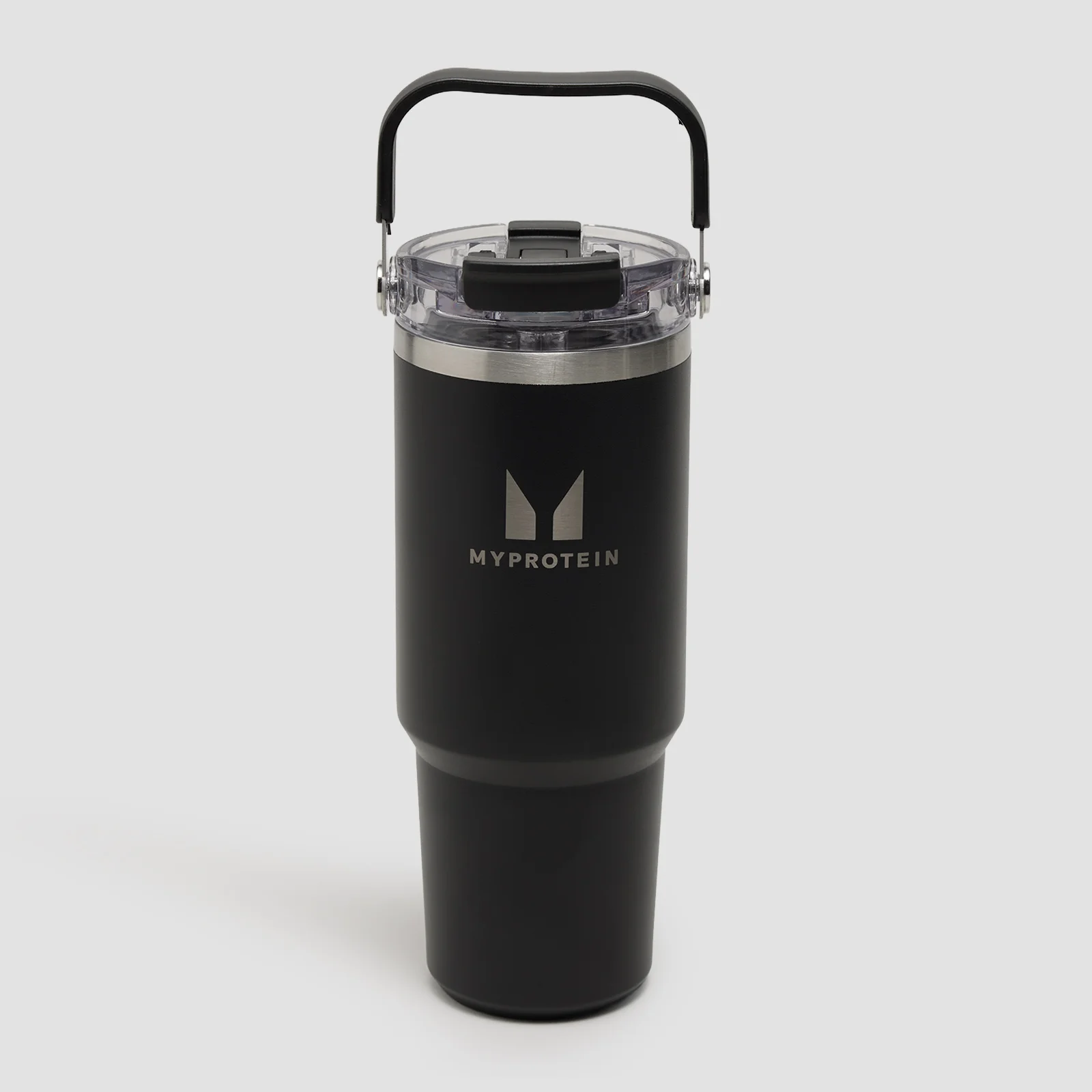 Myprotein Recycled Metal Top Handle Straw Bottle 900ml - Black Image 1