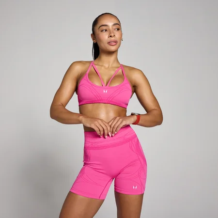MP Women's Hybrid Strappy Sports Bra - Candy Pink
