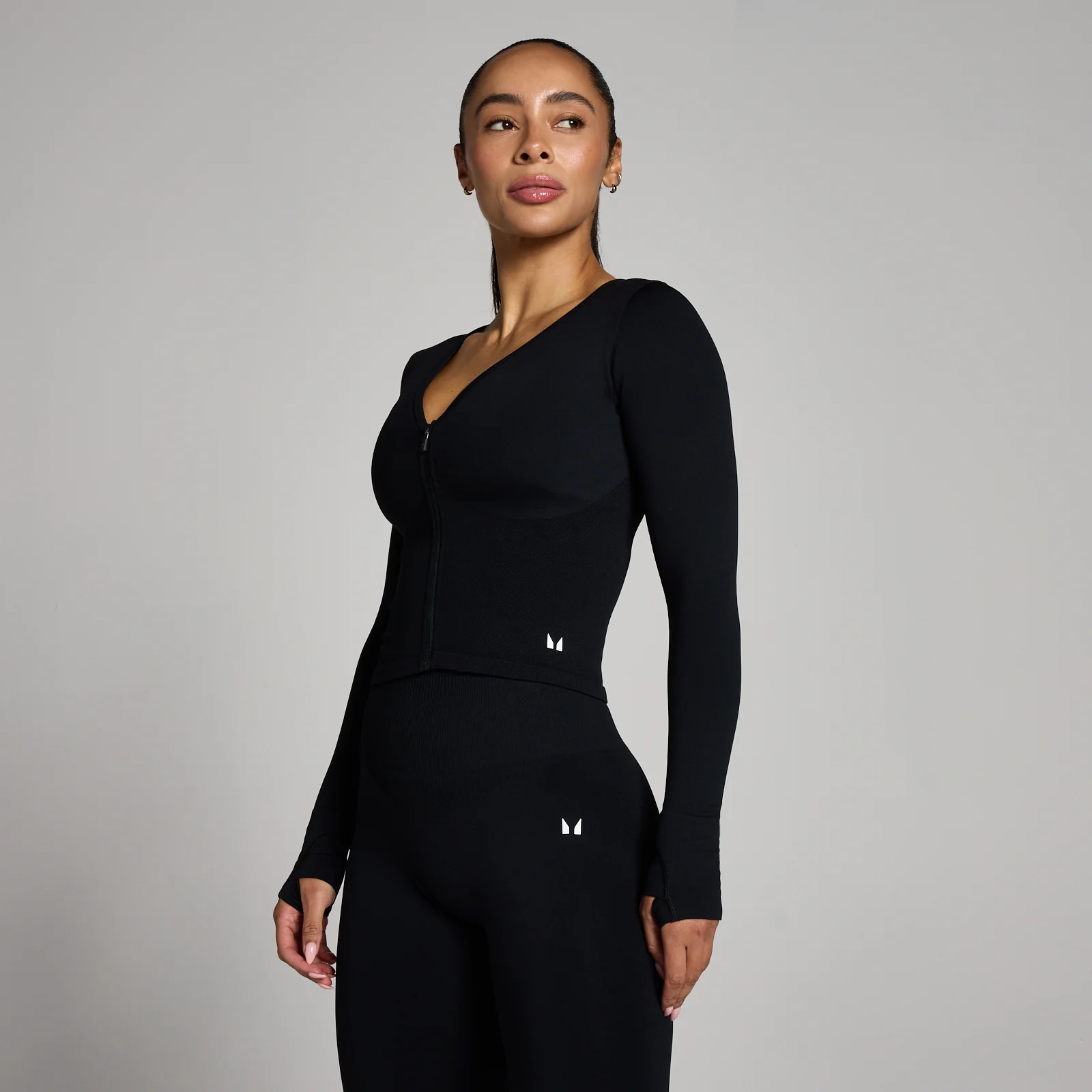 MP Women's Tempo Seamless Cropped Jacket - Black - XS Image 1