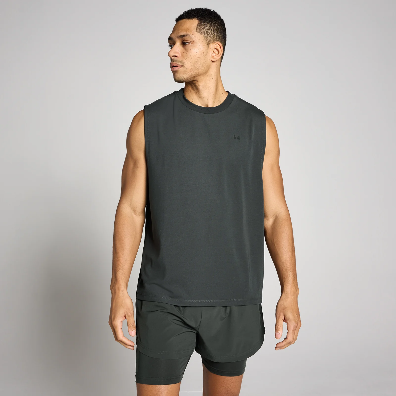 MP Men's Oversized Hybrid Tank - Washed Black - XL Image 1