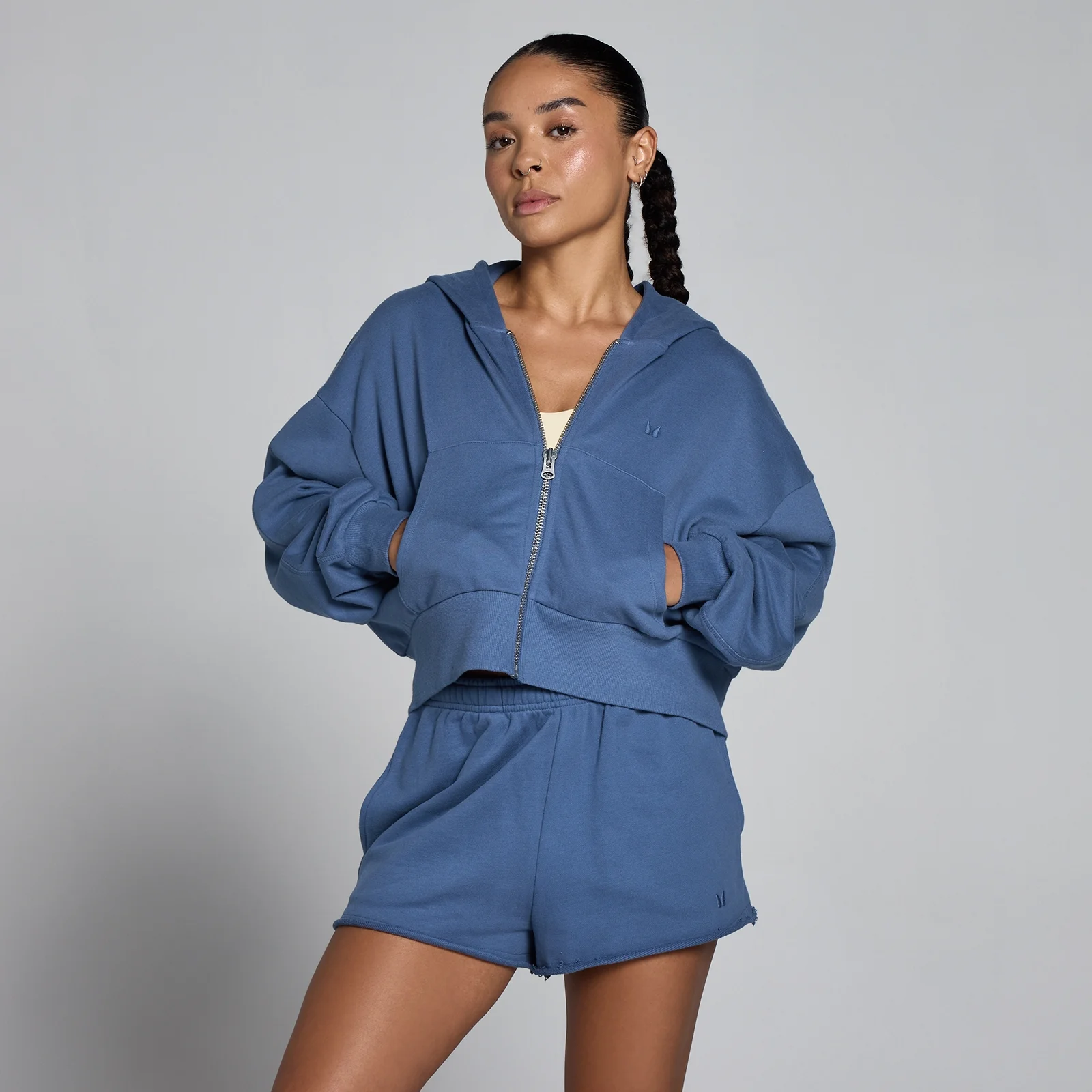 MP Women's Lifestyle Zip Through Hoodie - Slate Blue - XXL Image 1