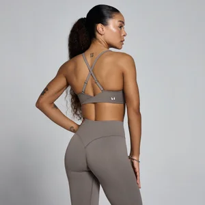 MP Women's Tempo Twist Back Sports Bra - Ash Grey - Size S