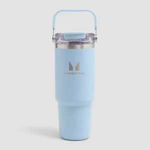 Myprotein Recycled Metal Top Handle Straw Bottle 900ml - Baby Blue - Colour Baby Blue