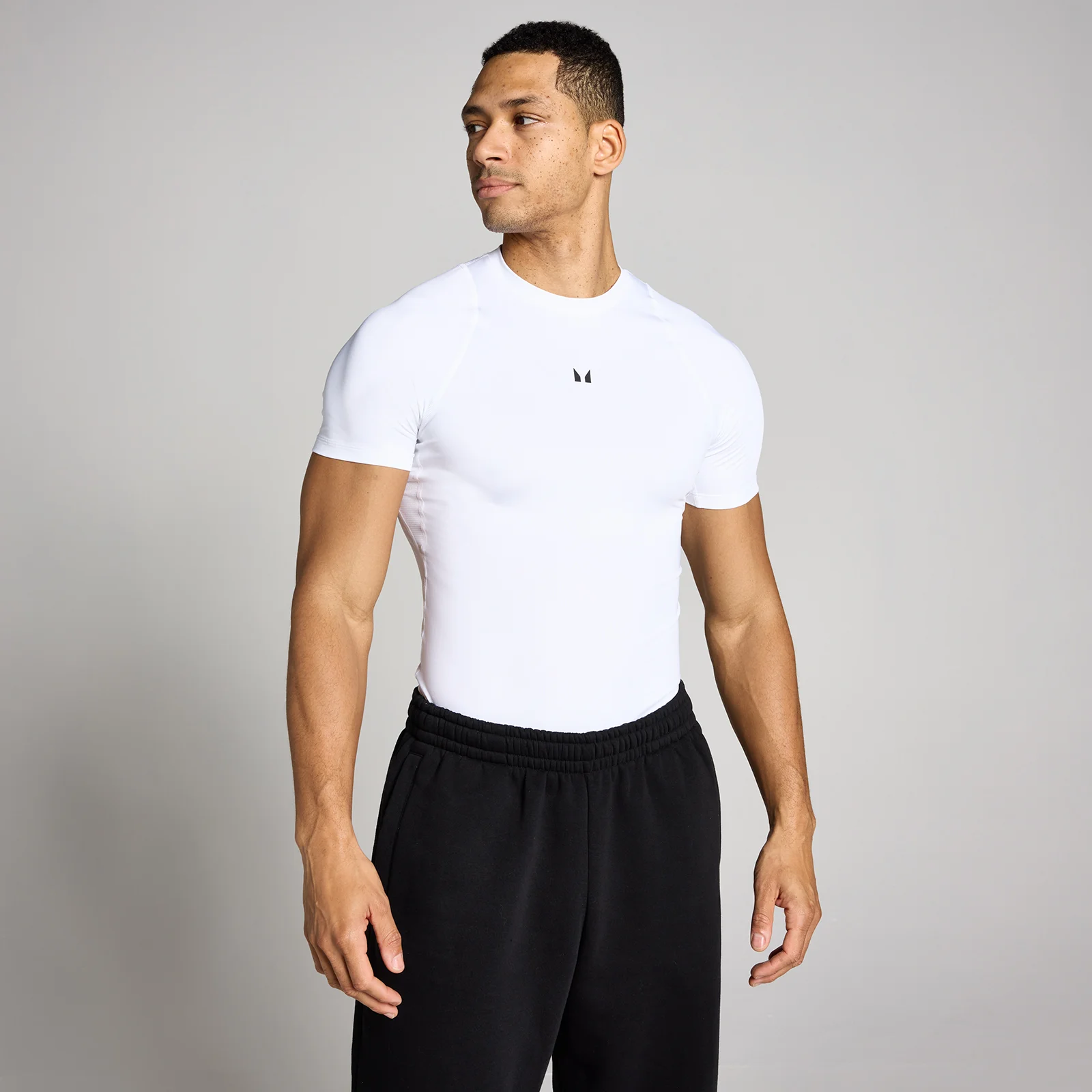 MP Men's Training Short Sleeve Baselayer - White - M Image 1
