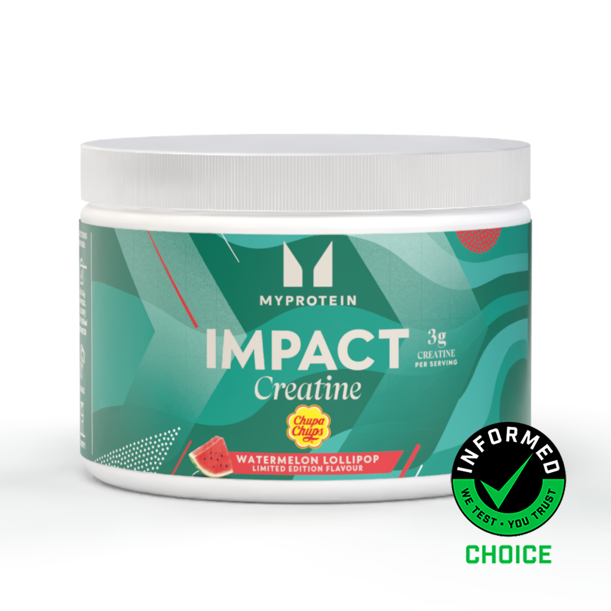 Impact Creatine x Chupa Chups - 250g - 55servings - Chupa Chups - Watermelon Lollipop Image 1
