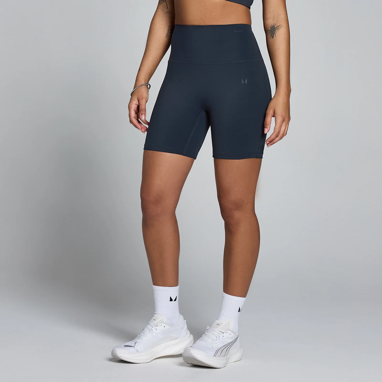 MP Women's Tempo High Waisted Shorts - Dark Navy - M Image 1