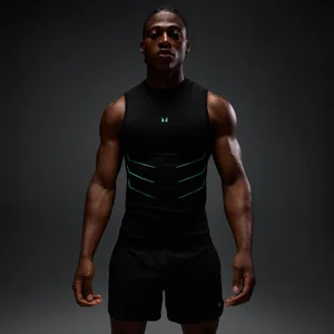 MP Men's Hero Muscle Fit Seamless Tank - Washed Black/Alpha Green - Size XS
