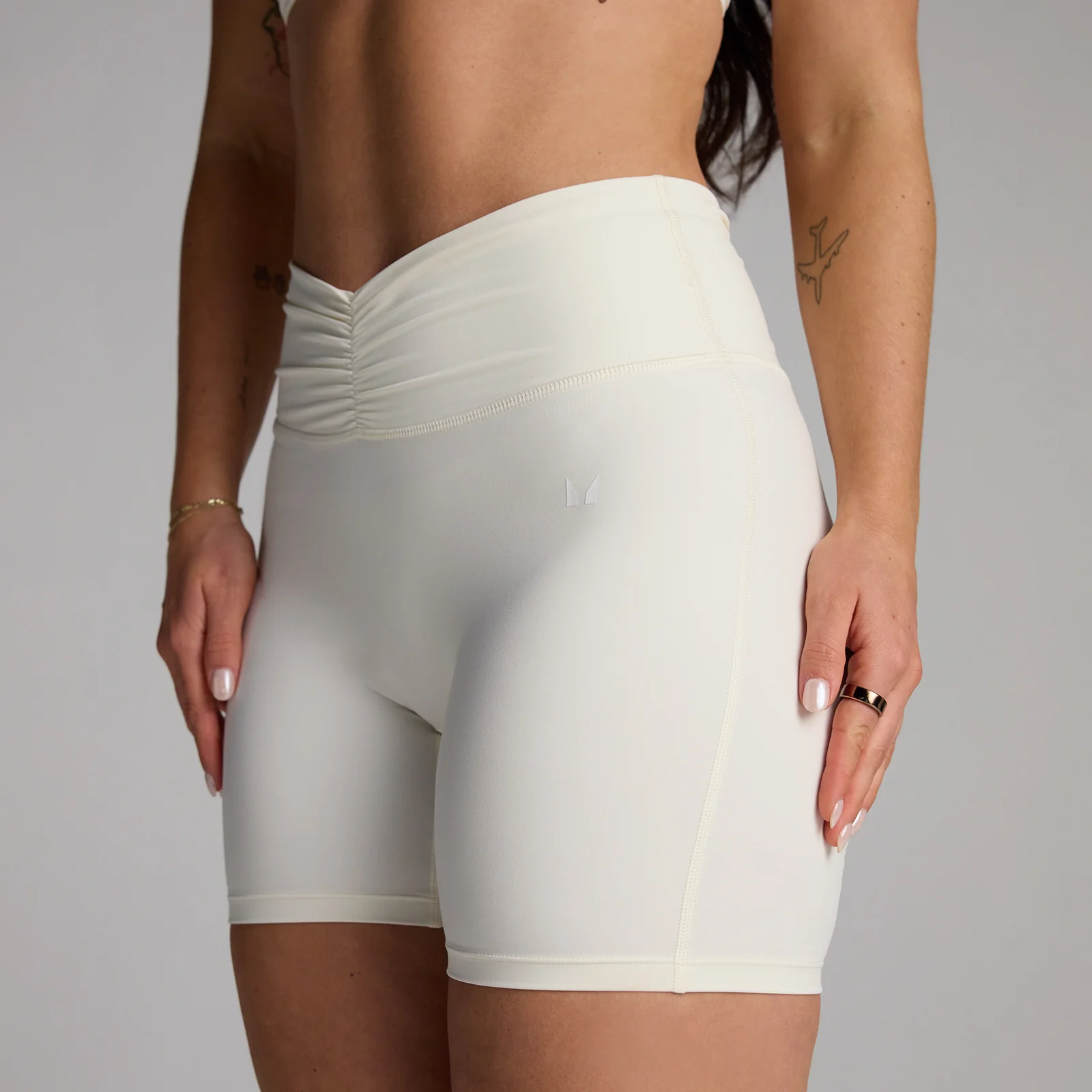 MP Women's Tempo Ruched Front Shorts - Coconut - S Image 1
