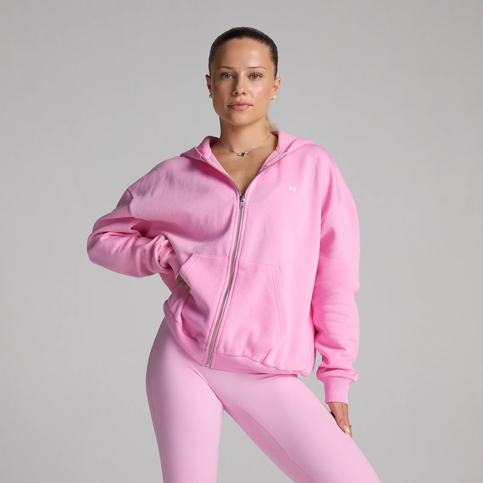 MP Women's Basics Zip Through Hoodie - Cosmo Pink - M Image 1