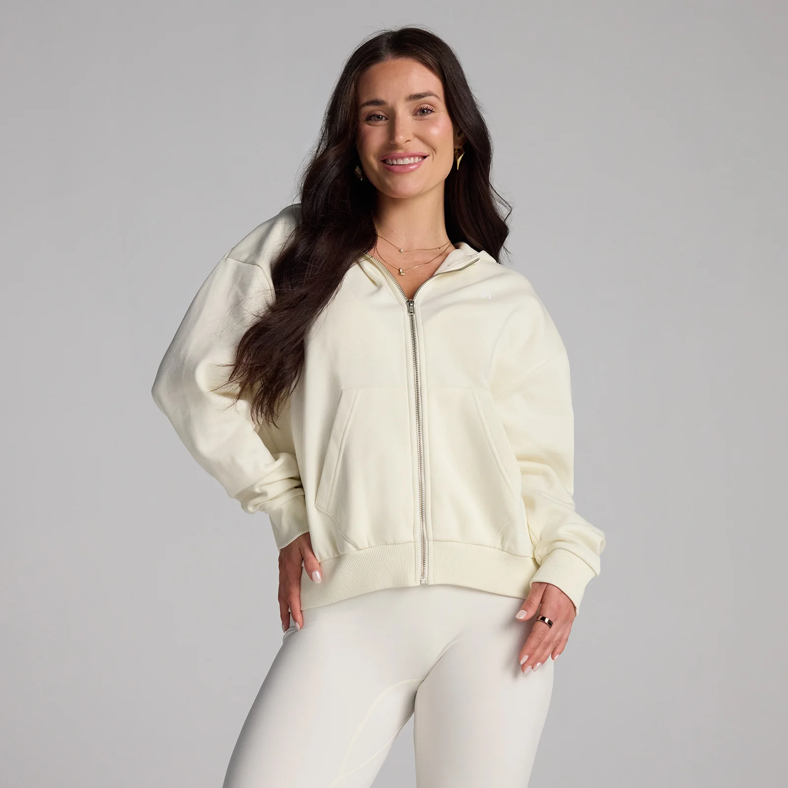 MP Women's Basics Zip Through Hoodie - Coconut - M Image 1