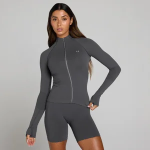 MP Women's Tempo Ultra Seamless Full Zip Jacket - Robust Grey - Size XS