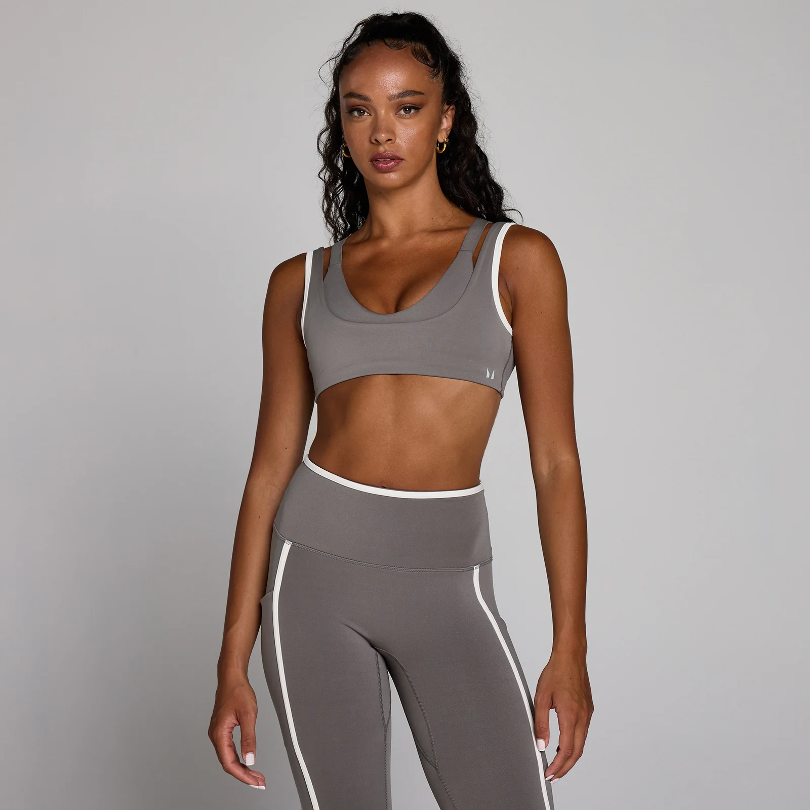 MP Women's Velocity Contrast Double Layer Sports Bra - Ash Grey - XS Image 1