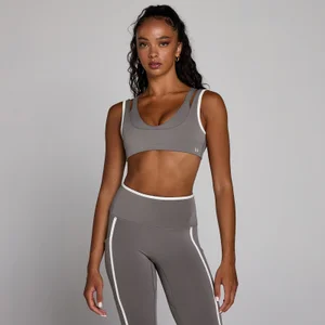 MP Women's Velocity Contrast Double Layer Sports Bra - Ash Grey - Size XS