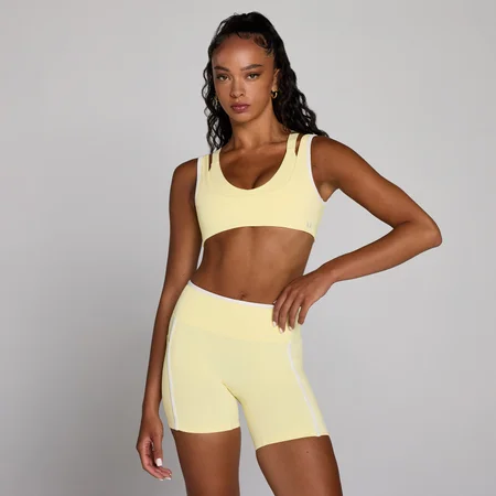 MP Women's Velocity Contrast Double Layer Sports Bra - Buttercream