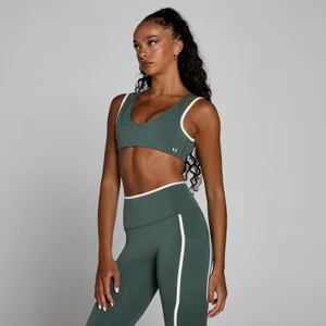 MP Women's Velocity Contrast Double Layer Sports Bra - Cloudy Green - Size XS