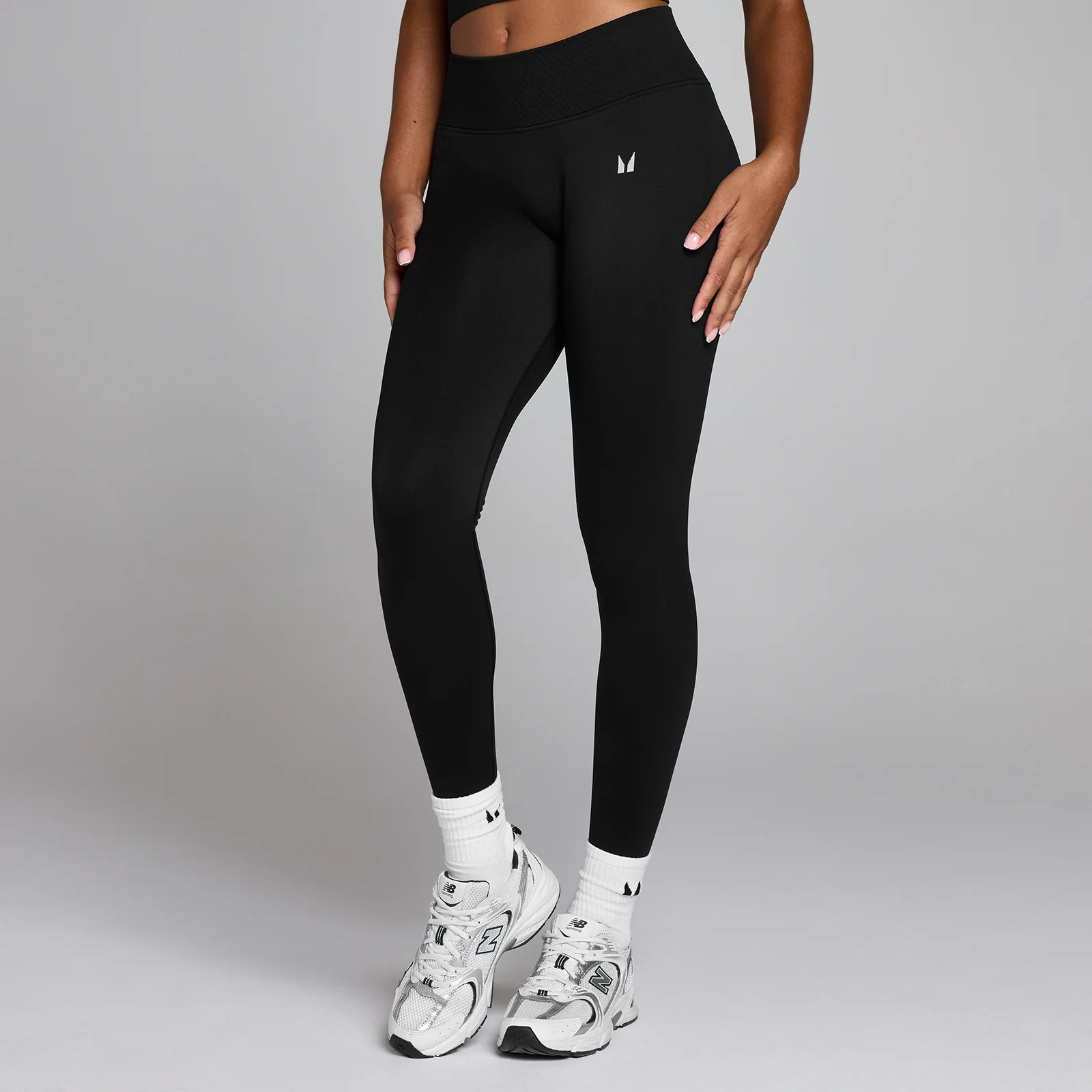 MP Women's Seamless Invisible Scrunch Leggings - Washed Black - S Image 1