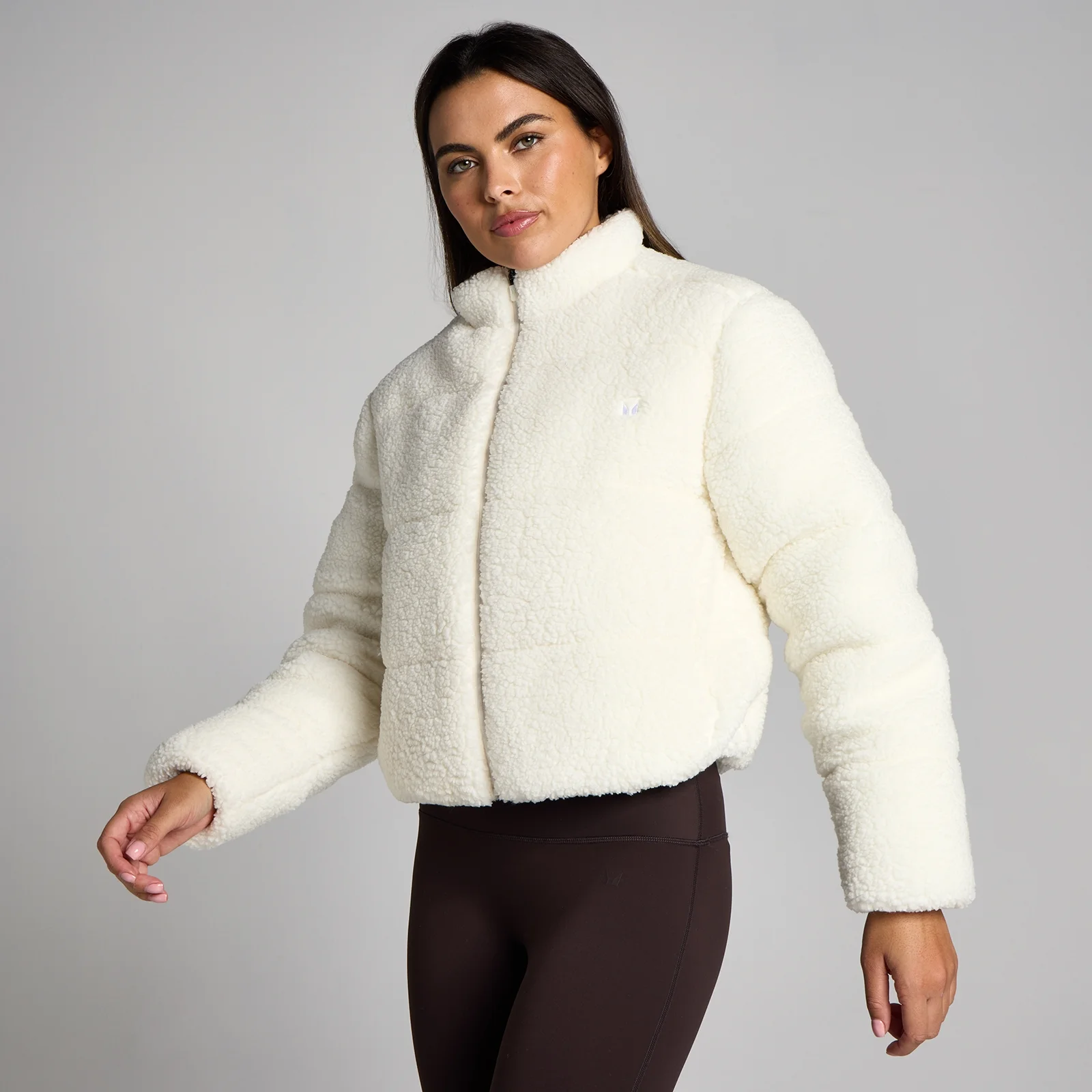 MP Women's Borg Puffer Jacket - Pearl - XS Image 1