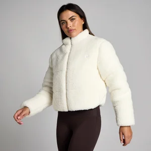 MP Women's Borg Puffer Jacket - Pearl - Size XS