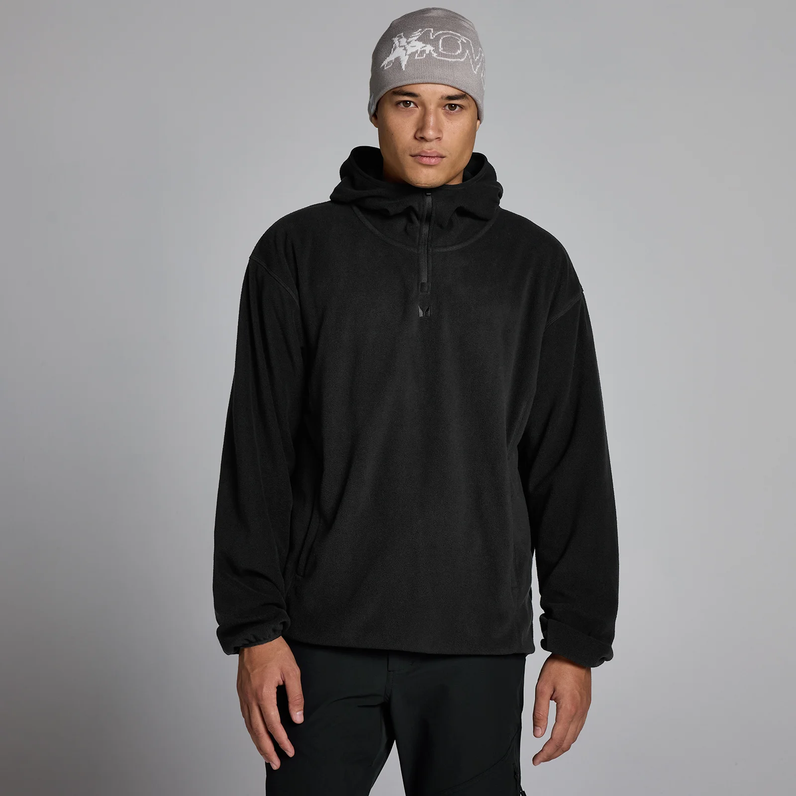 MP Men's Fleece 1/4 Zip Hoodie - Black - L Image 1