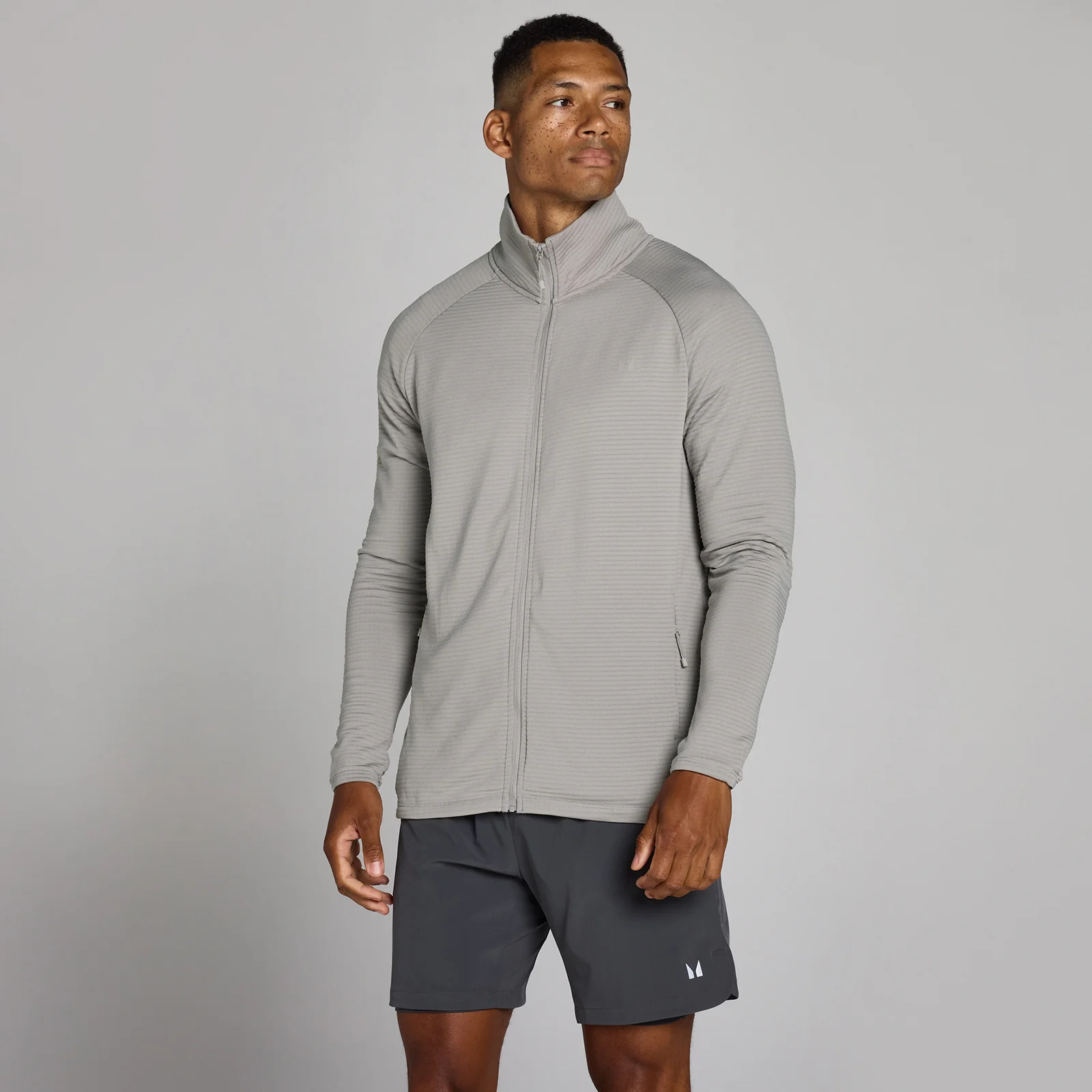 MP Men's Training Ultra Gridded Zip Through - Chalk Grey - XS Image 1