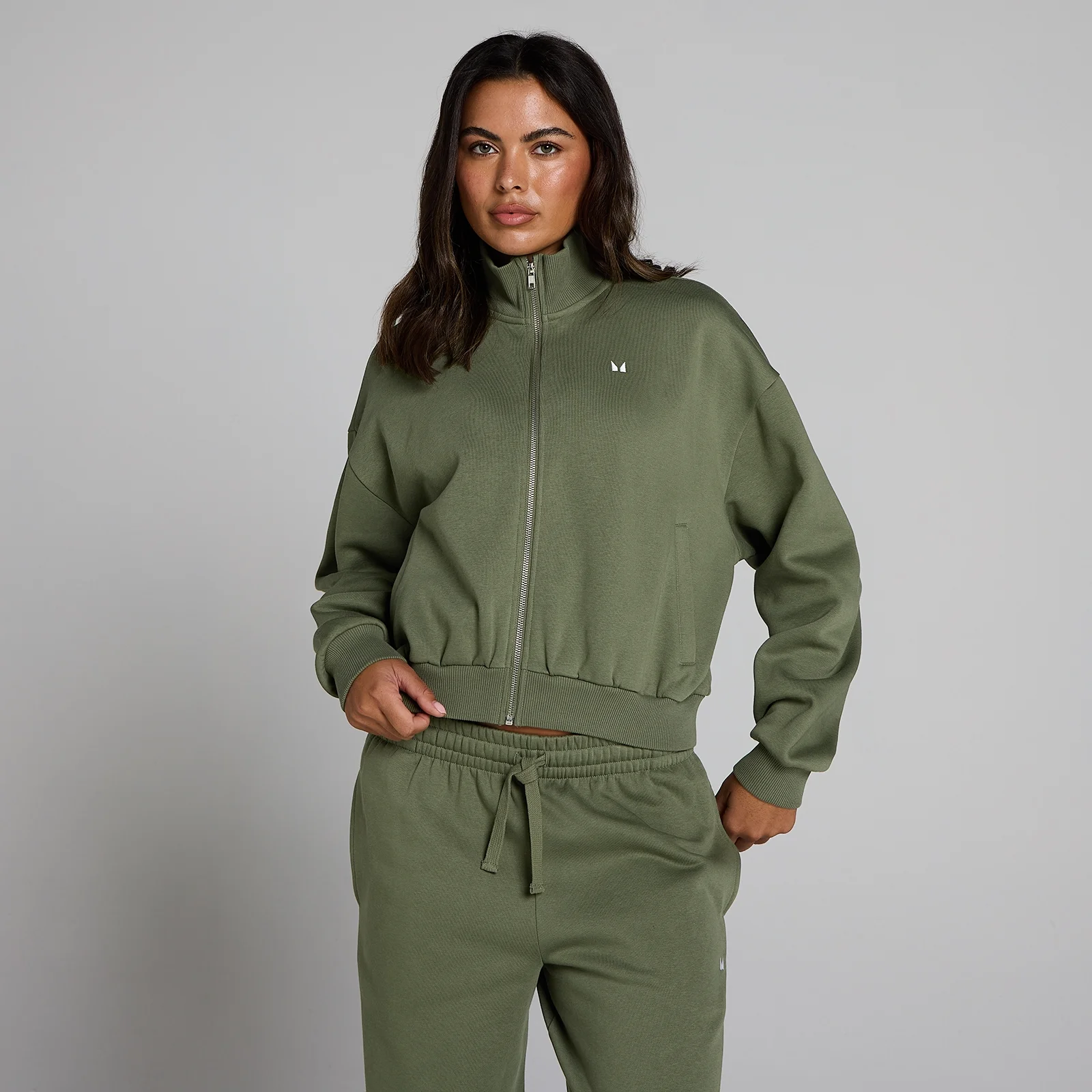 MP Women's Basics Zip Through Bomber Jacket - Washed Olive - XS Image 1