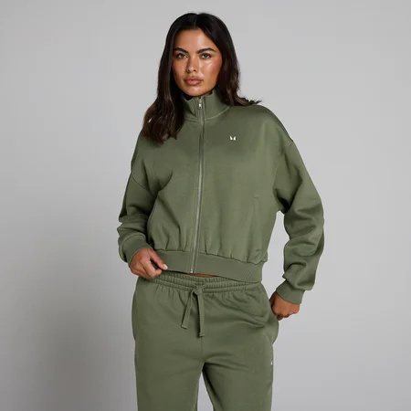 MP Women's Basics Zip Through Bomber Jacket - Washed Olive