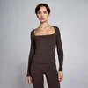 MP Women's SculptForm Square Neck Long Sleeve Top - Cocoa